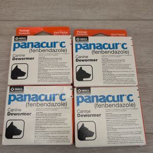 Lot Of 4 Panacur C 3 Per Box Canine 40lbs Dewormer Treatment Exp 6/2027 New